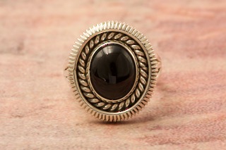 Artie Yellowhorse Genuine Black Onyx Sterling Silver Ring